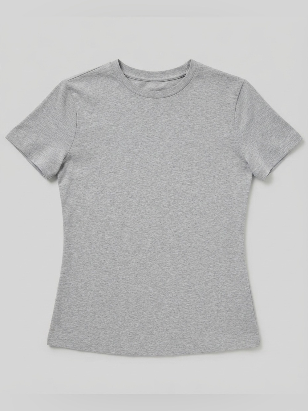 Grey Cotton Crewneck Tee